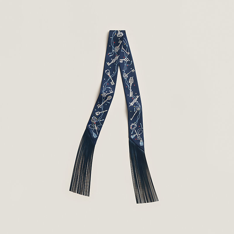 Les Cles a Pois leather fringes Twilly | Hermès Mainland China